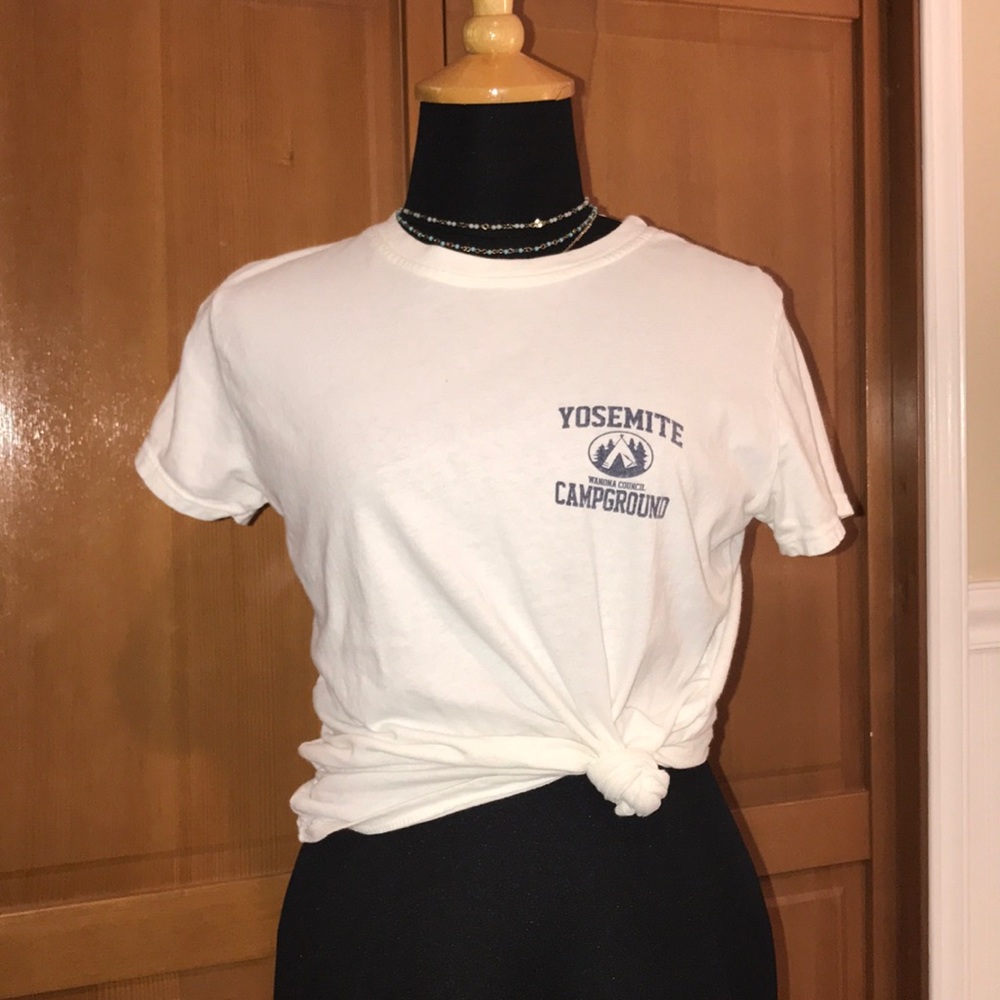 white Yosemite Campground shirt